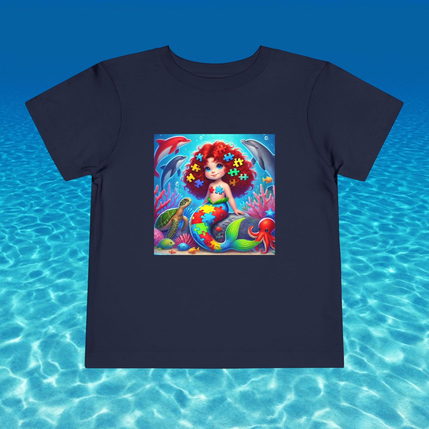 Toddler Short Sleeve Tee- Mermaid- Autism Awareness