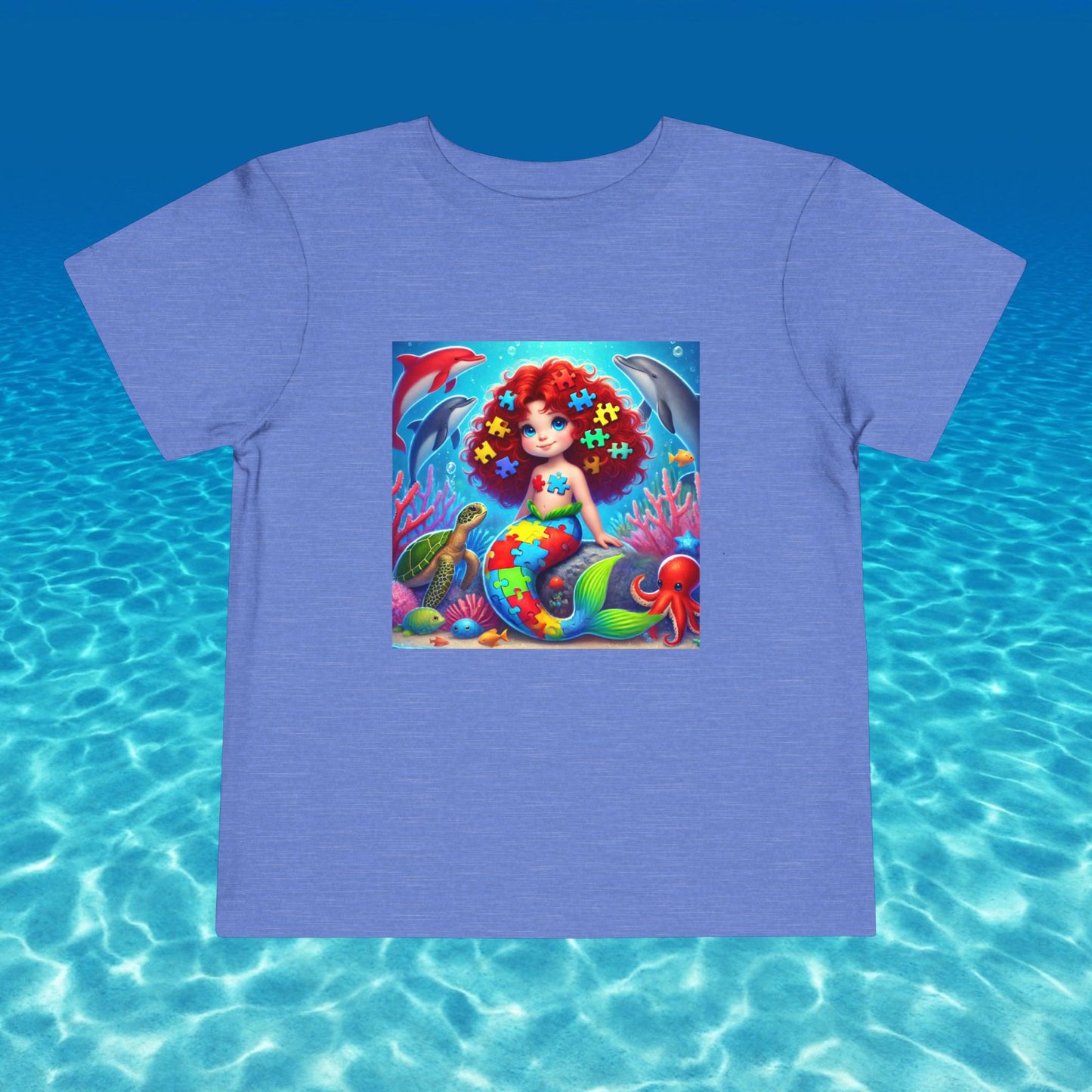 Toddler Short Sleeve Tee- Mermaid- Autism Awareness