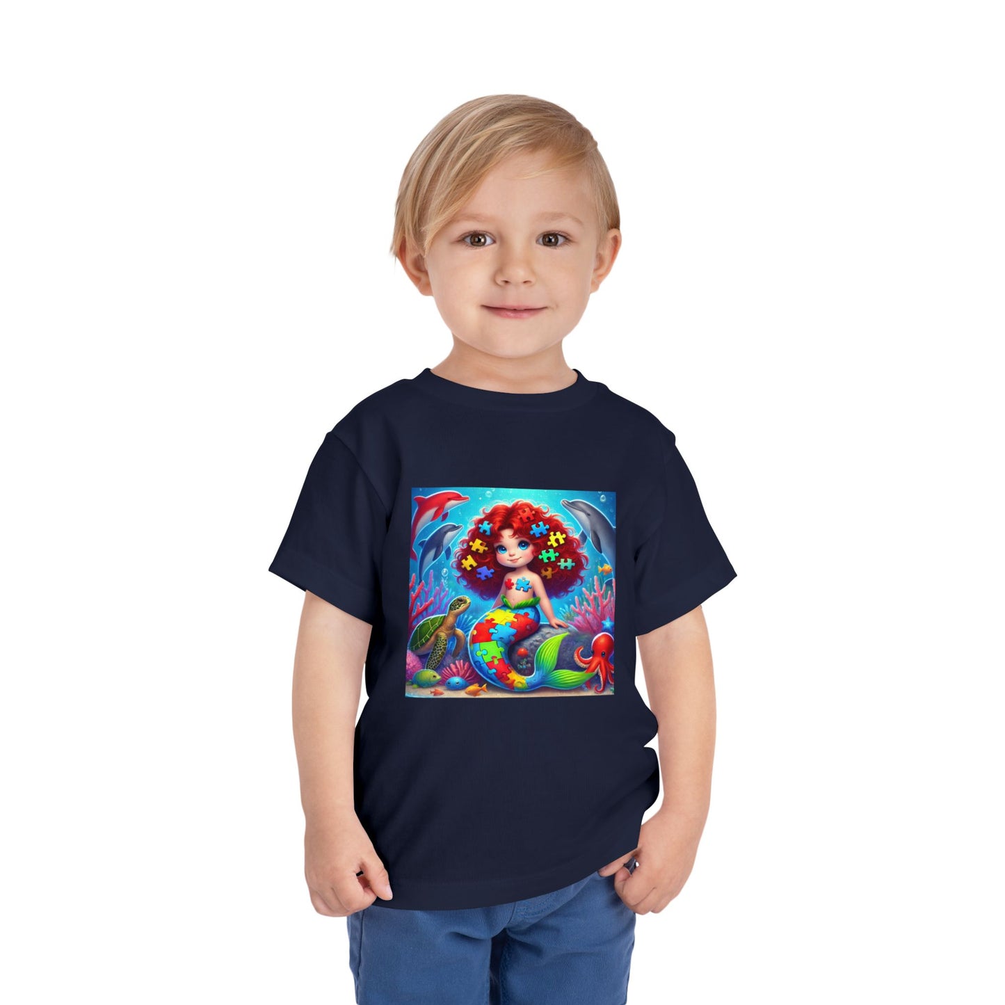 Toddler Short Sleeve Tee- Mermaid- Autism Awareness