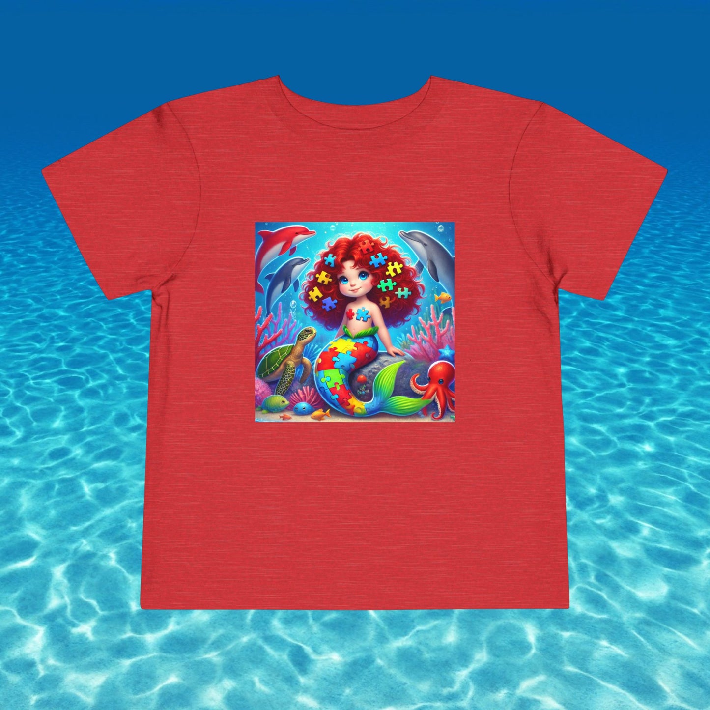 Toddler Short Sleeve Tee- Mermaid- Autism Awareness