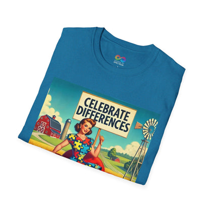 Unisex Softstyle T-Shirt- Celebrate Differences - Autism awareness