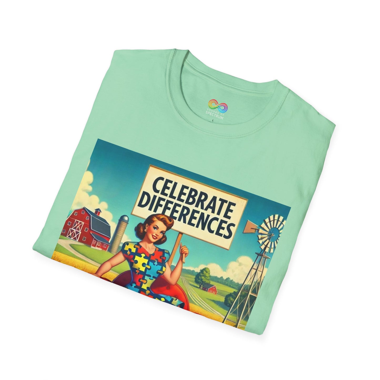 Unisex Softstyle T-Shirt- Celebrate Differences - Autism awareness