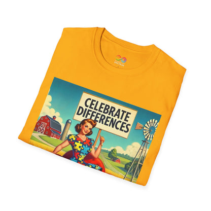 Unisex Softstyle T-Shirt- Celebrate Differences - Autism awareness