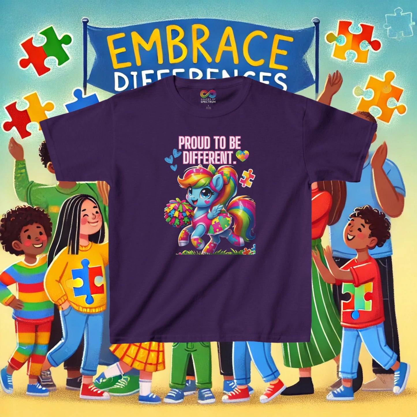 Kids Tee - Proud to Be Different Autism Awareness Shirt