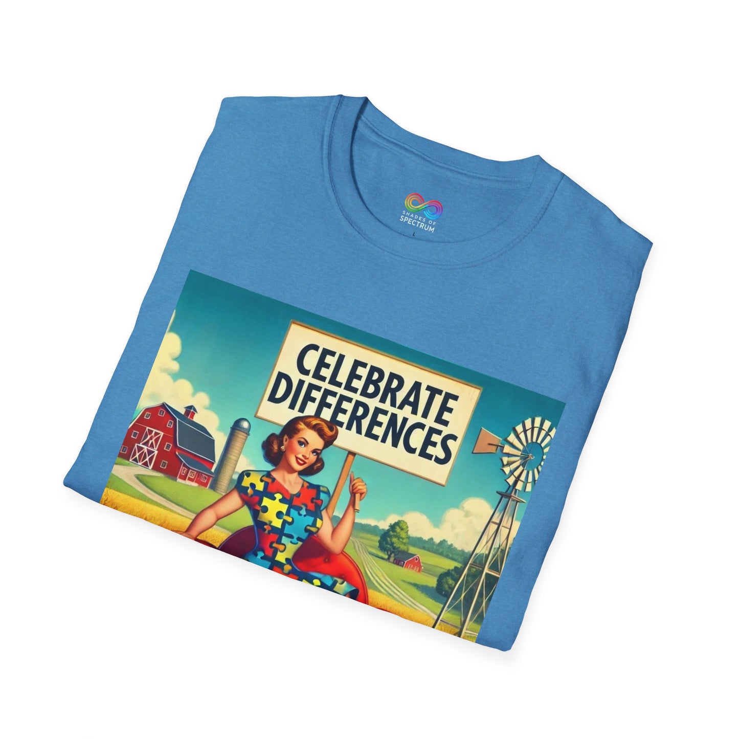 Unisex Softstyle T-Shirt- Celebrate Differences - Autism awareness