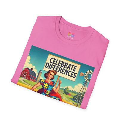 Unisex Softstyle T-Shirt- Celebrate Differences - Autism awareness