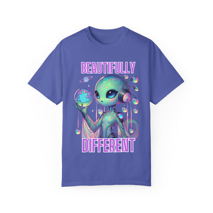 Cute Alien T-Shirt -Beautifully Different- Autism Awareness