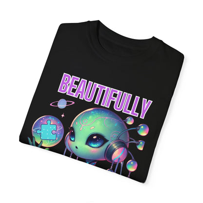 Cute Alien T-Shirt -Beautifully Different- Autism Awareness