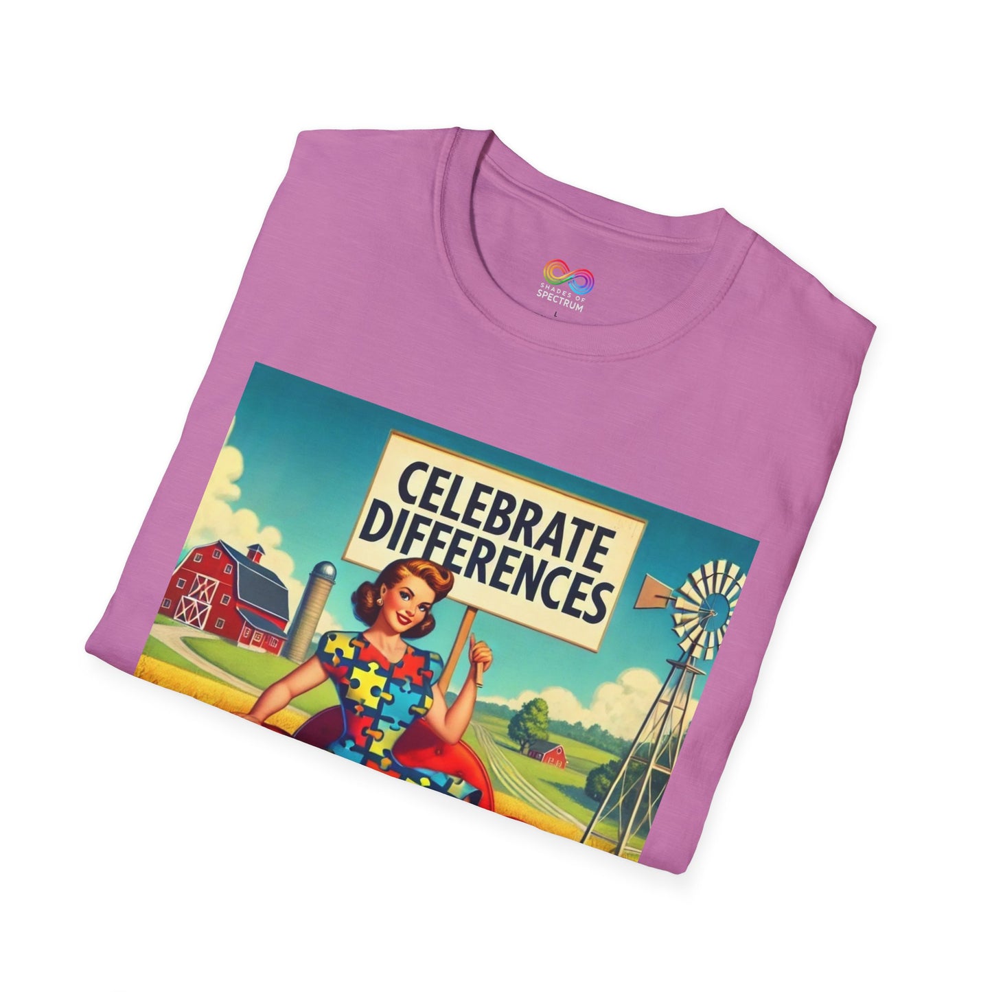 Unisex Softstyle T-Shirt- Celebrate Differences - Autism awareness