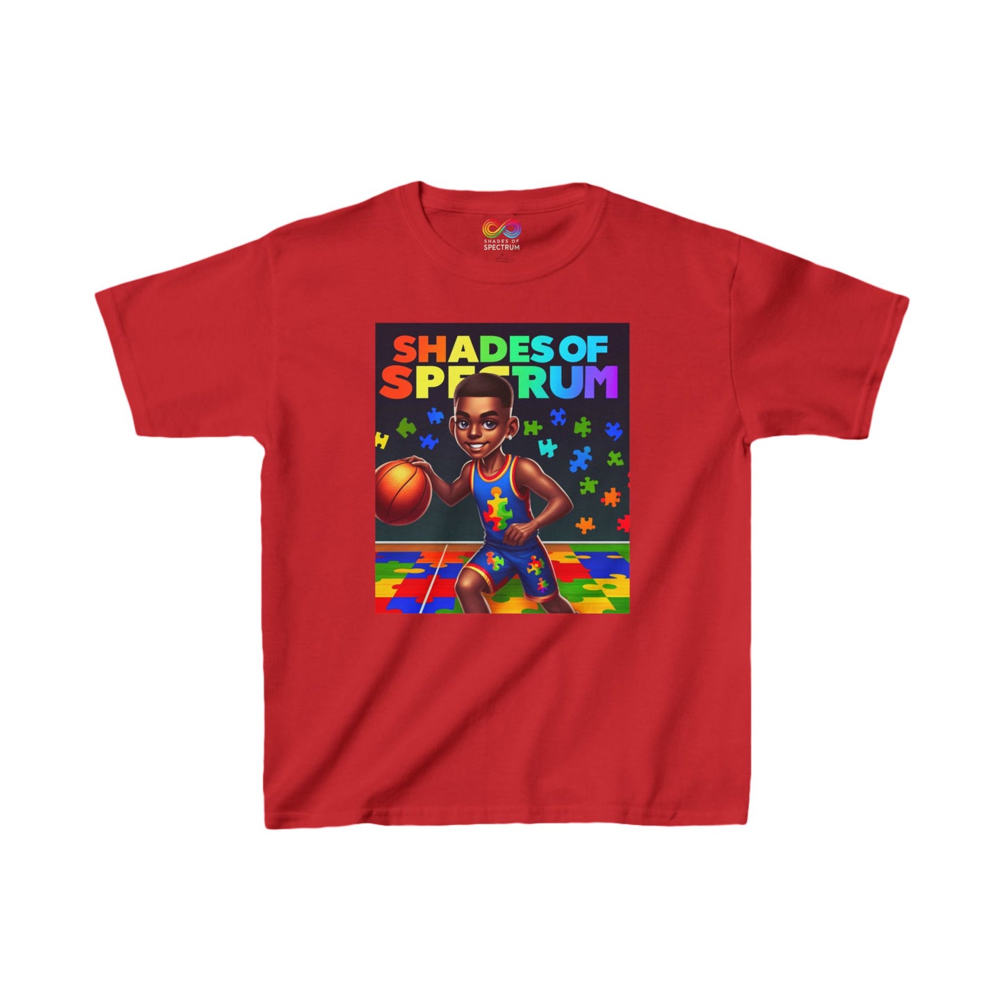 Kids Basketball Heavy Cotton™ Tee- Autism Awareness