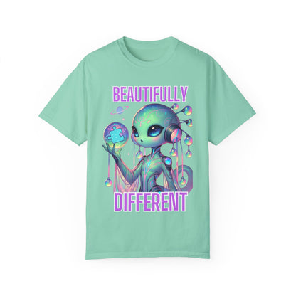 Cute Alien T-Shirt -Beautifully Different- Autism Awareness