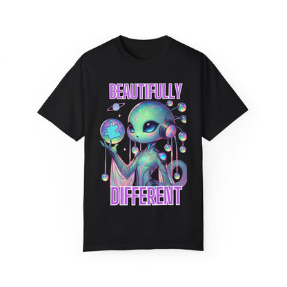 Cute Alien T-Shirt -Beautifully Different- Autism Awareness