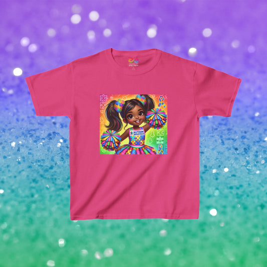 Kids Tee - Autism Awareness -Cheerleader