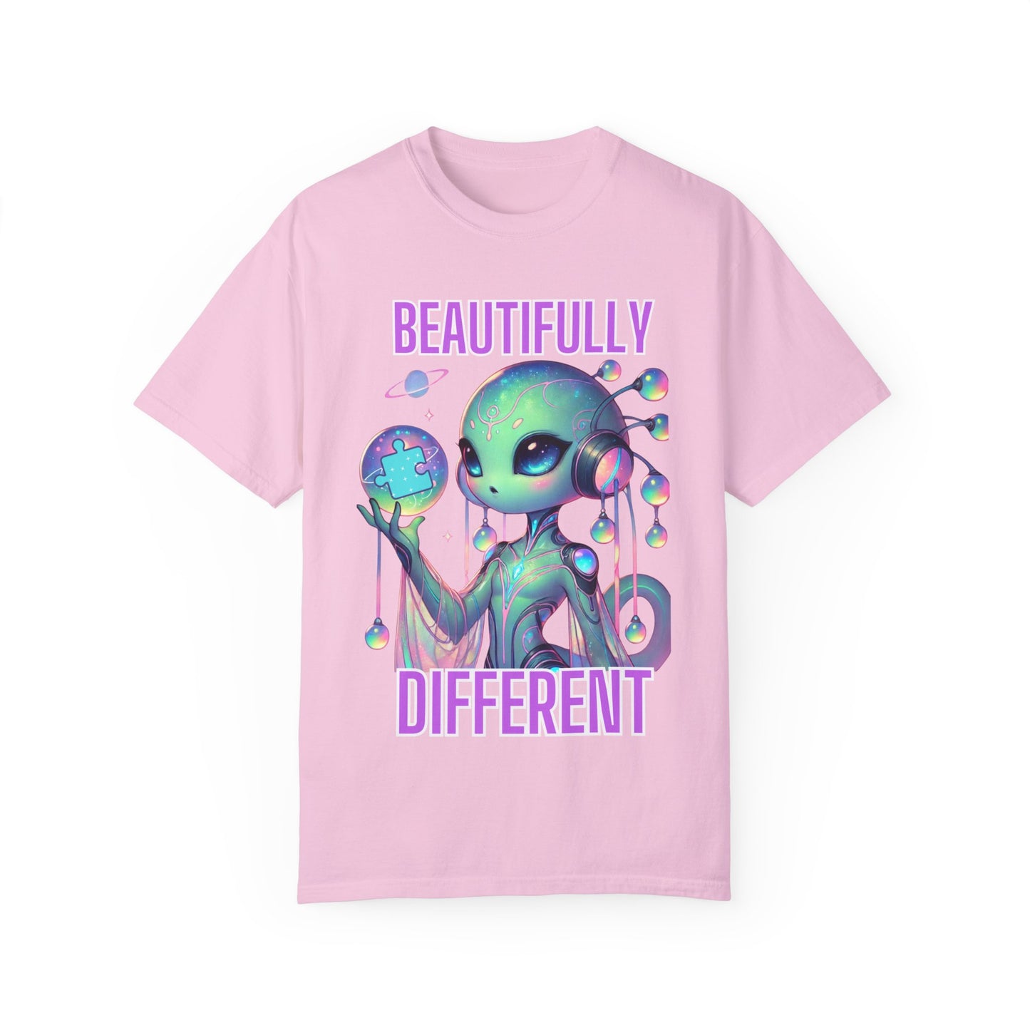 Cute Alien T-Shirt -Beautifully Different- Autism Awareness