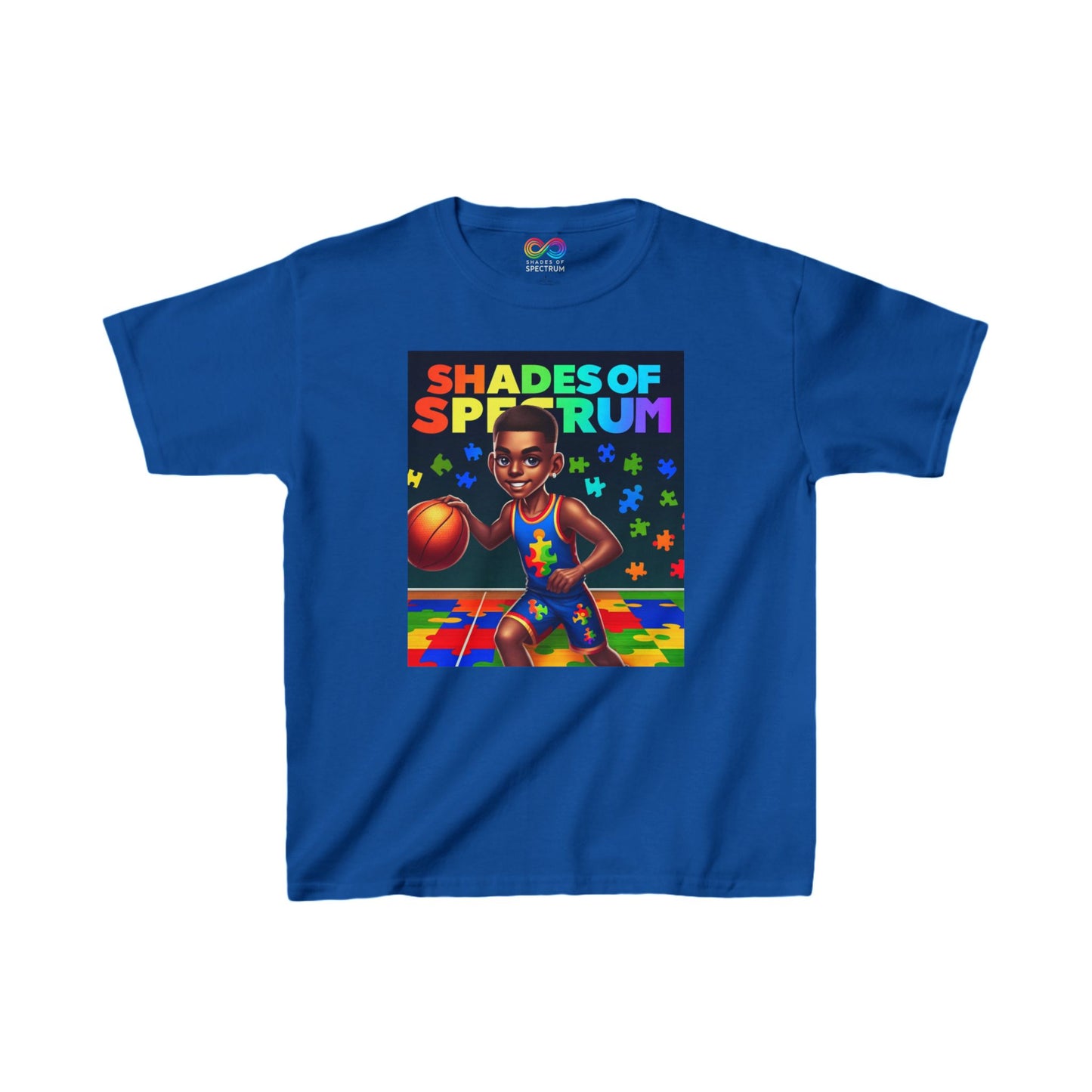 Kids Basketball Heavy Cotton™ Tee- Autism Awareness