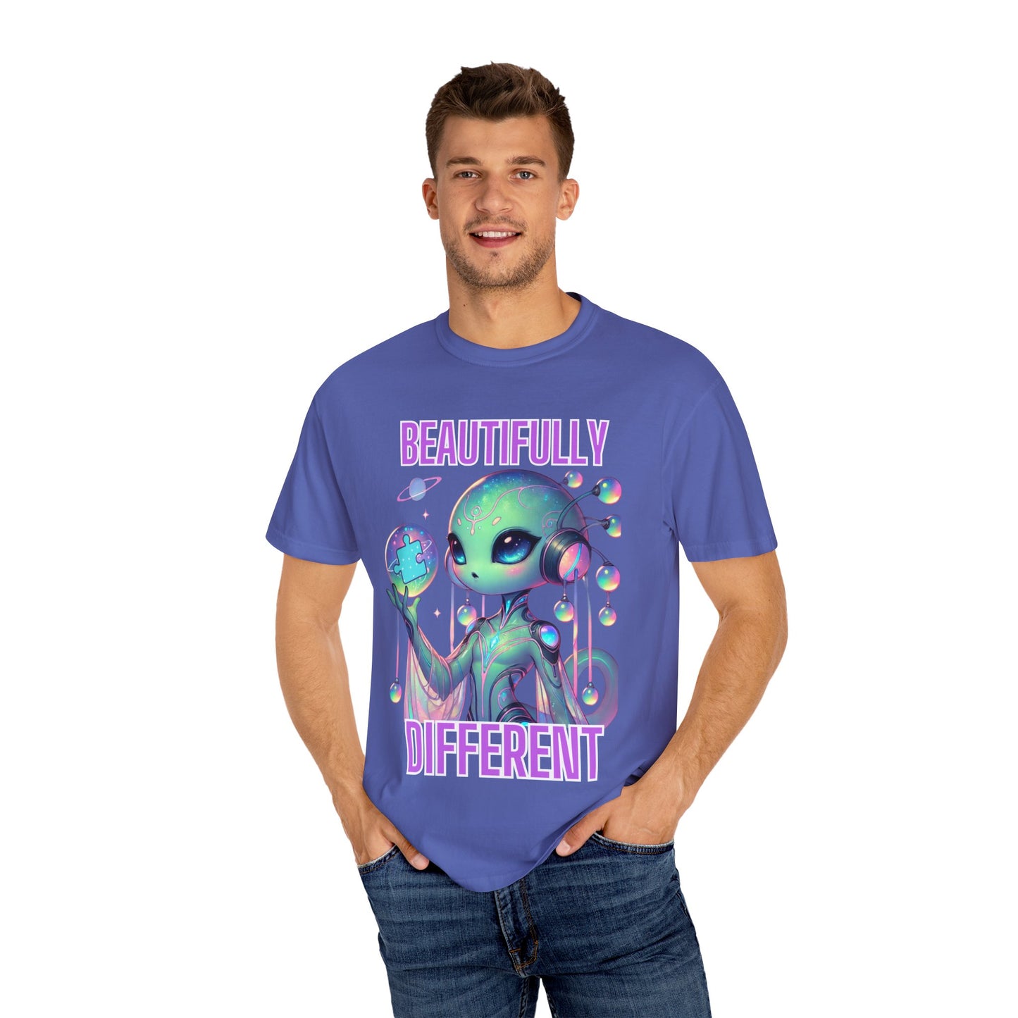 Cute Alien T-Shirt -Beautifully Different- Autism Awareness