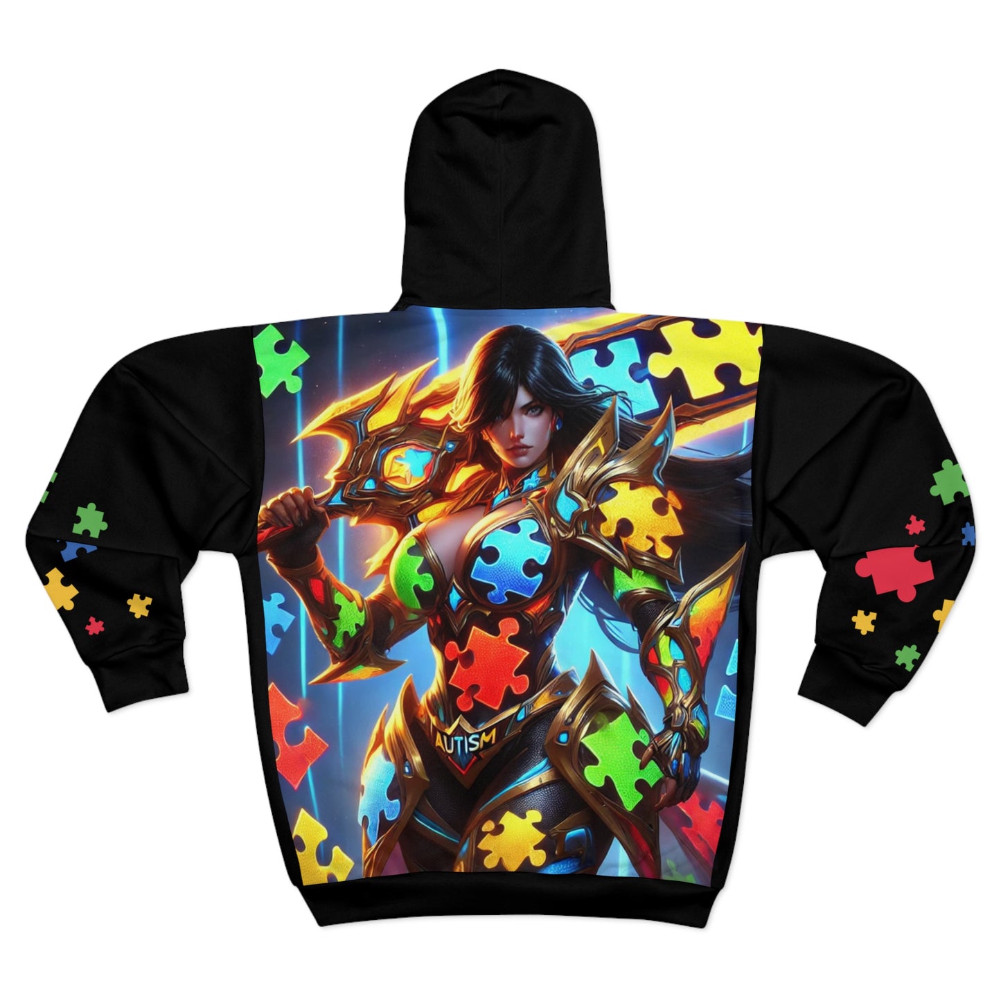 Autism Warrior Princess Unisex Zip Hoodie