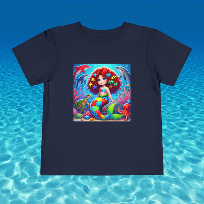 Toddler Short Sleeve Tee- Mermaid- Autism Awareness