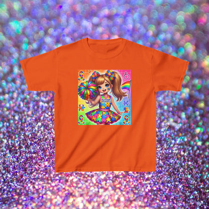 Kids Tee - Cheerleader Autism Awareness Shirt