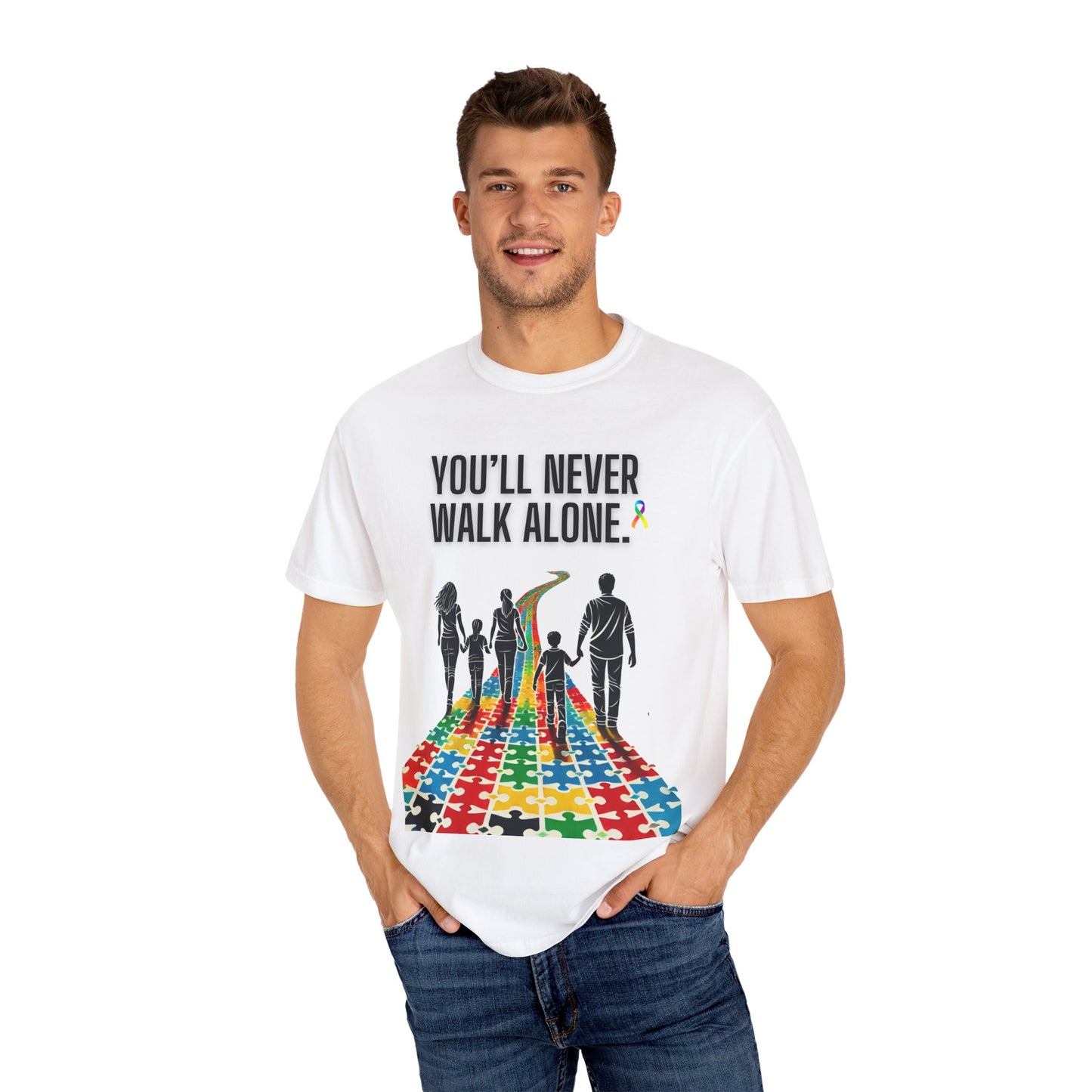 Autism awareness-T-shirt- You'll never walk alone.