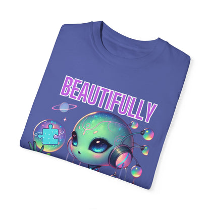 Cute Alien T-Shirt -Beautifully Different- Autism Awareness