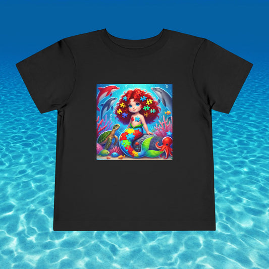 Toddler Short Sleeve Tee- Mermaid- Autism Awareness