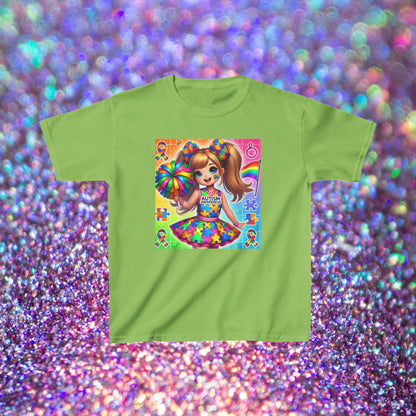 Kids Tee - Cheerleader Autism Awareness Shirt