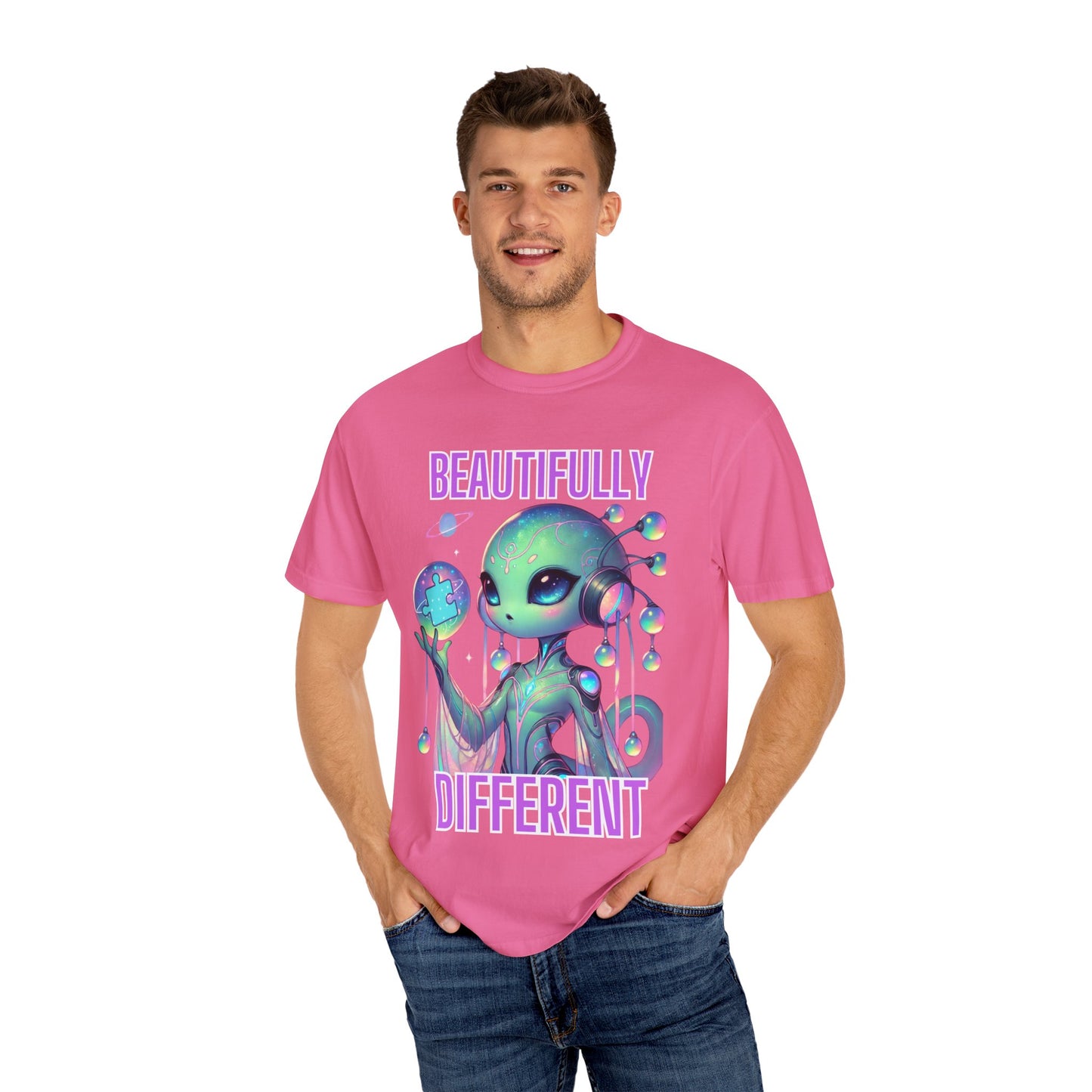 Cute Alien T-Shirt -Beautifully Different- Autism Awareness