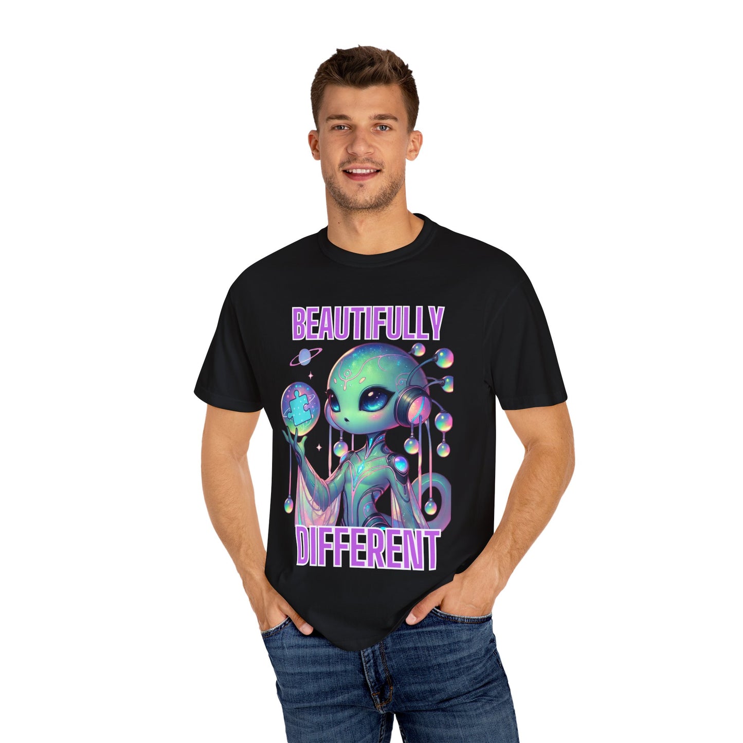 Cute Alien T-Shirt -Beautifully Different- Autism Awareness