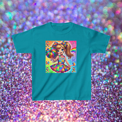 Kids Tee - Cheerleader Autism Awareness Shirt